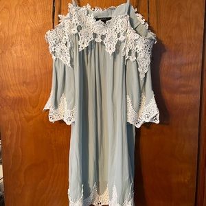 SOLD-Light green off the shoulder dress